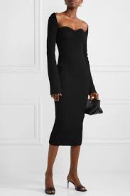 Black Beth Ribbed Knit Midi Dress Khaite Knit Midi Dress Black Ribbed Midi Dress Simple Black Dress