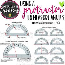 How To Use A Protractor Review Or Reference Sheet In 2020 Protractor Protractor Activities Math Tricks