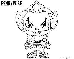 Pennywise it coloring pages how to draw for children. Cute Pennywise Coloring Pages Printable