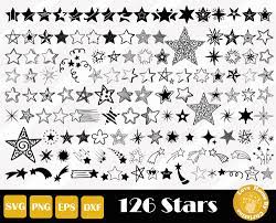 126 Stars Svg Stars Clip Arts Shooting Star SVG PNG EPS for - Etsy