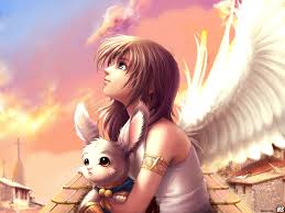 Anime heart eyes close up. Wallpaper Eyes Sunset Anime Wings Cartoon Mythology Girl Rabbit Roof Screenshot Computer Wallpaper Mangaka 1600x1200 730377 Hd Wallpapers Wallhere