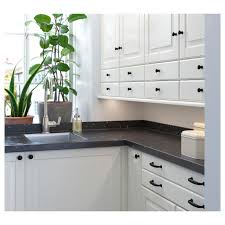 Saljan Arbeitsplatte Schwarz Marmoriert Laminat Ikea Osterreich Black Kitchen Countertops White Cabinets Black Countertops Black Marble Countertops