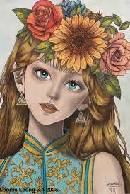 Beautiful Flower Art. ✨🌷🌟❤️ 💙🤍💙 ~ Imagination Ink