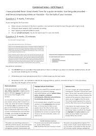 Aqa english language paper 1 question 5 grades 7, 8 and 9 gcse english improving writing. Abridged Notes Aqa Gcse English Paper One Revision