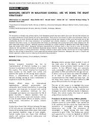 Malaysian journal of nutrition is a journal indexed in sjr in food science and nutrition and dietetics with an h index of 25. Managing Obesity In Malaysian Schools Are We Doing The Right Strategies Obesity Body Mass Index