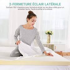 Recci Sur Matelas A Memoire De Forme De 6cm Surmatelas 140x190 Matelas Mousse Housse En Bambou Hypoallergenique Surmatelas Meuble Angle Ikea Meuble A Donner