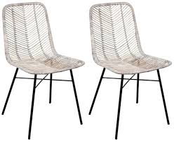 A rattan furniture set is a great choice for those looking to create an exotic dining experience. Rowico Maya Rattan White Dining Chair Pair Cfs Furniture Uk