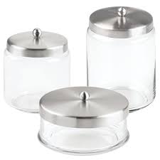 You'll love our affordable storage containers, jars & canisters from around the world. Mdesign Glass Storage Apothecary Jar For Bathroom Set Of 3 Clear Brushed Walmart Com Walmart Com