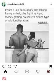Make her never want anybody else facts truestory relationships relationshipgoals couples couplegoals doitright pleaseher mood freakinthesheets freak mood freaky couple meme | www.picsbud.com. Claudiabalsells72 I Want A Laid Back Goofy Shit Talking Freaky As Hell Play Fighting Loyal Money Getting No Secrets Hidden Type Of Relationship Fenctledcelebrite Meme On Esmemes Com