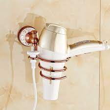 Rose Gold Wall Mounted Hair Dryer Holder Seche Cheveux Cheveux Nettoyant