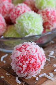 Red Jello Balls To Make Green Balls Repeat All Steps Substituting Green Jello For Christmas Baking Cookies Christmas Candy Recipes Cookies Recipes Christmas