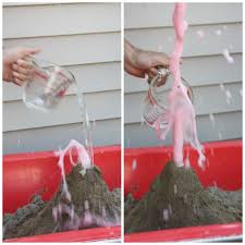 Baking Soda And Vinegar Volcano For Summer Fun