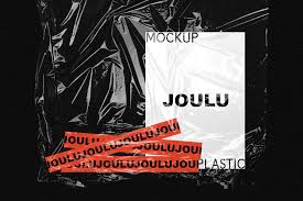 Joulu Plastic Wrinkle Mockup Texture Graphic Design Stationery Mockup Plastic Texture