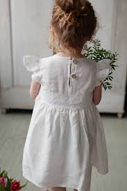 White Flower Girl Dress White Girls Dress Summer Linen Etsy White Flower Girl Dresses Girls White Dress Girls Dresses Summer