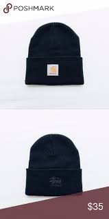 Sold Stussy X Carhartt Wip Navy Beanie Navy Beanie Stussy Carhartt