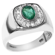 A unisex offering of bold minimal signet rings inspired by new york's urbanlandscape. 925 Sterling Silver Natural Emerald Diamond Mens Signet Ring Sizes N To Z Available