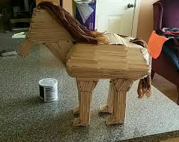 Diy popsicle stick crafts popsicle stick houses craft sticks wooden lamp arte popular miniture things a 17 popsicles home art. The Trojan Horse Made 100 Out Of Popsicle Sticks Theresadanville Trojan Horse Toy Horse Popsicle Sticks