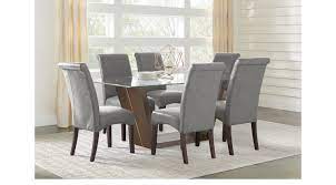$7/month with 60 months financing* extra 10% off with code 50years. Ambassador Place Espresso Dark Brown 5 Pc Rectangle Dining Room With Glass Top Contemporary