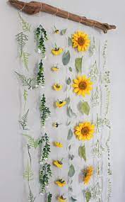 Sunflower Wall Decor Sunflower Wall Hanging Sunflower Decor Etsy In 2020 Sunflower Wall Decor Hanging Flower Wall Flower Wall