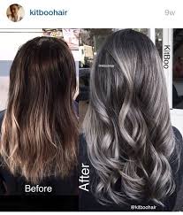 Gunmetal Grey Hair Gray Hair Highlights Grey Hair Color Hair Highlights