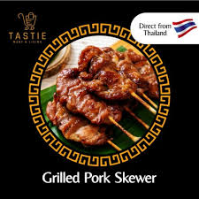 Thread the pork on to the skewers, packing each strip tightly down in an s pattern. Authentic Thailand Moo Ping Grilled Pork Skewer Marinated And Ready To Eat Shopee Singapore