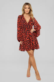 Wild Instincts Cheetah Print Dress Red Black Cheetah Print Dress Fashion Print Dress