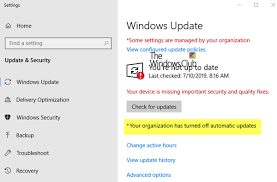 Your Organization Has Turned Off Automatic Updates In Windows 11/10