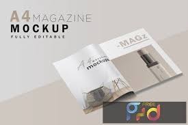 Free for personal and commercial use. A4 Magazine Mockup V 2 K3ndn8s Freepsdvn