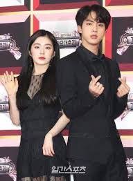 Bts' jin wil be one of mcs for 2017 kbs song festival along with red velvet' irene, exo' chanyeol, twice' sana, mamamoo' solar, seventeen' mingyu, . Image Result For Jin Bts Irene Red Velvet Gayo Daejun Kpop Couples Jin Seokjin