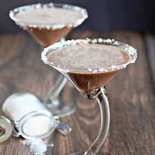 Salted Caramel Triple Threat Chocolate Martini Recipe Chocolate Martini Chocolate Drinks Yummy Drinks