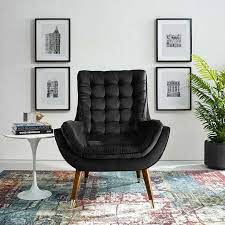 Suggest Black Chair Eei 3001 Blk Modway Furniture Chairs Velvet Lounge Chair Accent Chairs For Living Room Modern Accent Chair