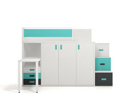 Modelle mit einer geräumigen tischplatte oder einem integrierten schreibtisch, den deine kinder bei bedarf hervorziehen können, sind gut für schulkinder. Hochbett Mit Schreibtisch Schrank Und Mehreren Schubfachern Unniq Habitat