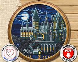 The patterns are available as downloadable pdfs. Castle Cross Stitch Etsy