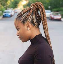 70 Best Black Braided Hairstyles That Turn Heads Feed In Braids Ponytail Feed In Braids Hairstyles Hair Styles