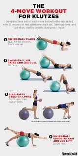 4 Moves That Ll Help Make You Less Clumsy Ball Exercises Exercise Womens Health Magazine