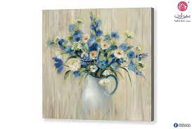 تابلوه ورود زرقاء سفير ارت للديكور blue flowers flowers decor