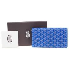 Goyard goyardine varenne wallet black with brown. Goyard Blue Coated Canvas Long Bi Fold Wallet Goyard Tlc