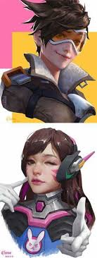 Tracer And Dva Overwatch Fan Art Overwatch Cosplay Character Art