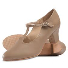 Danshuz Women Tan Broadway T Strap Character Dance Shoes Size 4 12