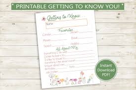 Not all pdf edits offer the same features; Getting To Know You Printable 8 5 X 11 Pdf Two Etsy Getting To Know You New Students Getting To Know