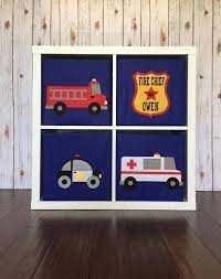 Emergency Vehicles Bin Set Firetruck Ambulance Police Etsy Boys Bedroom Decor Emergency Vehicles Creative Kids Rooms
