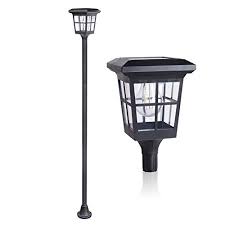 Kmc Lighting St4362ss4 Solar Lamp Post Light 60 Lumens Outdoor Solar Powered Led Street Light For Patio Post Light Lawn Pathway Driveway Front Back Door