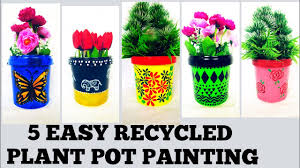 , but you can use acrylic or enamel/model paint as well. Diy Plant Pot Painting From Old Plastic Boxes And Waste Containers How To Make Planters Easily Home Youtube
