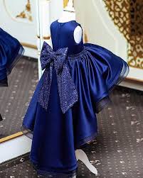 Royal Blue Girl Dress Elegant Bow Knot Girls Dress Ball Gown Etsy Girls Blue Dress Royal Blue Girls Dress Elegant Dresses