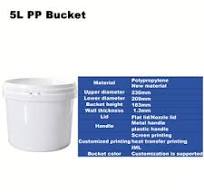IML Printed Pails - 20L Food Grade Plastic Buckets - Square