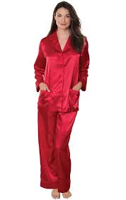 Addison Meadow Womens Satin Pajamas Pajama Set For Women With Button Front