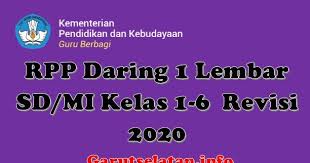 Download kumpulan perangkat pembelajaran pjok sd/mi k13 semester 1 dan 2 tahun 2020/2021 contoh. Rpp Daring 1 Lembar Sd Mi Kelas 1 6 Semester Ganjil Genap Revisi 2020 2021
