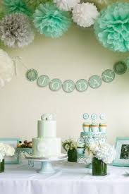 My Mint Grey White And Elephant Themed Baby Shower Elephant Baby Shower Decorations Mint Baby Shower Green Baby Shower