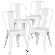 Amazon Com Poly And Bark Trattoria Patio And Dining Metal Side Chair In White Set Of 4 Gateway Metal Dining Chairs Side Chairs Dining Metal Side Chair