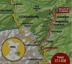 Valley of flowers in india map. To The Valley Of Flowers Namaste